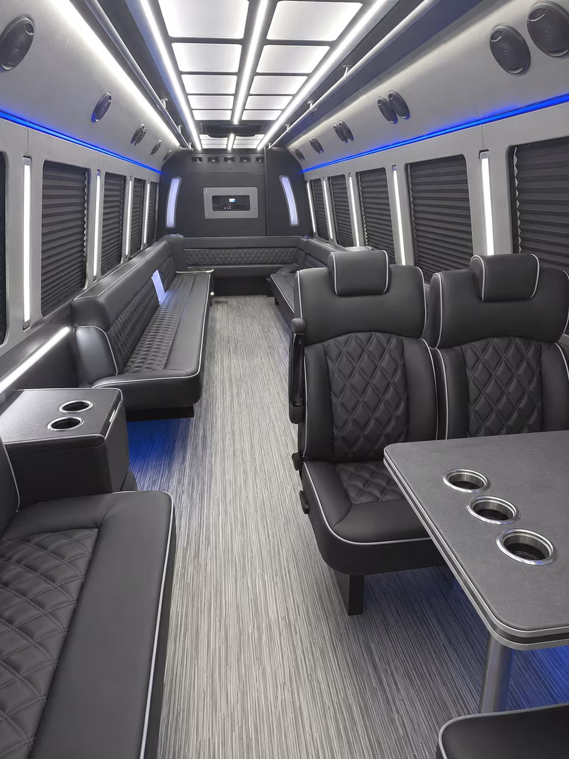 santa clara 25 passenger party bus inside