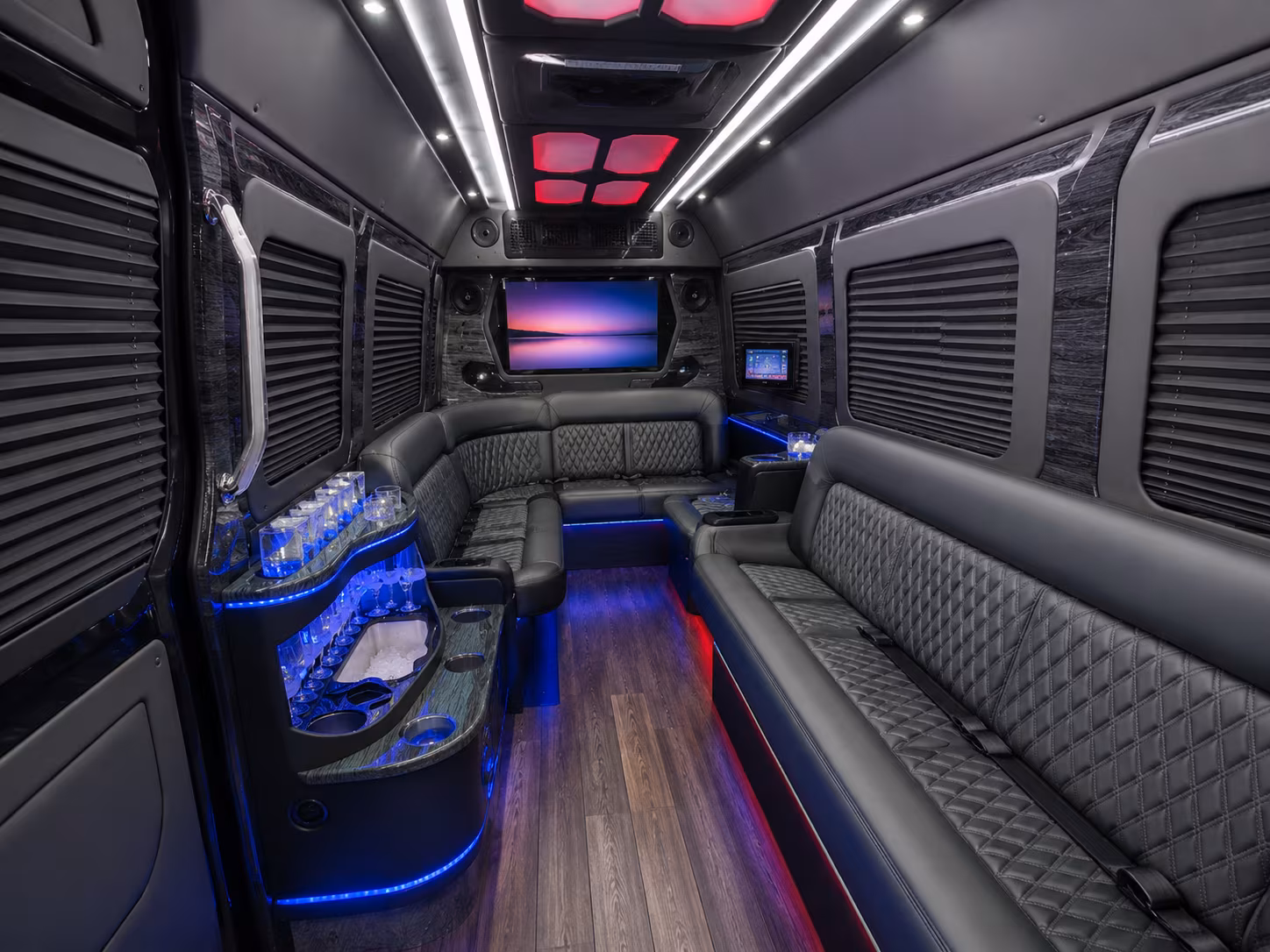 santa clara 40 passenger party bus inside