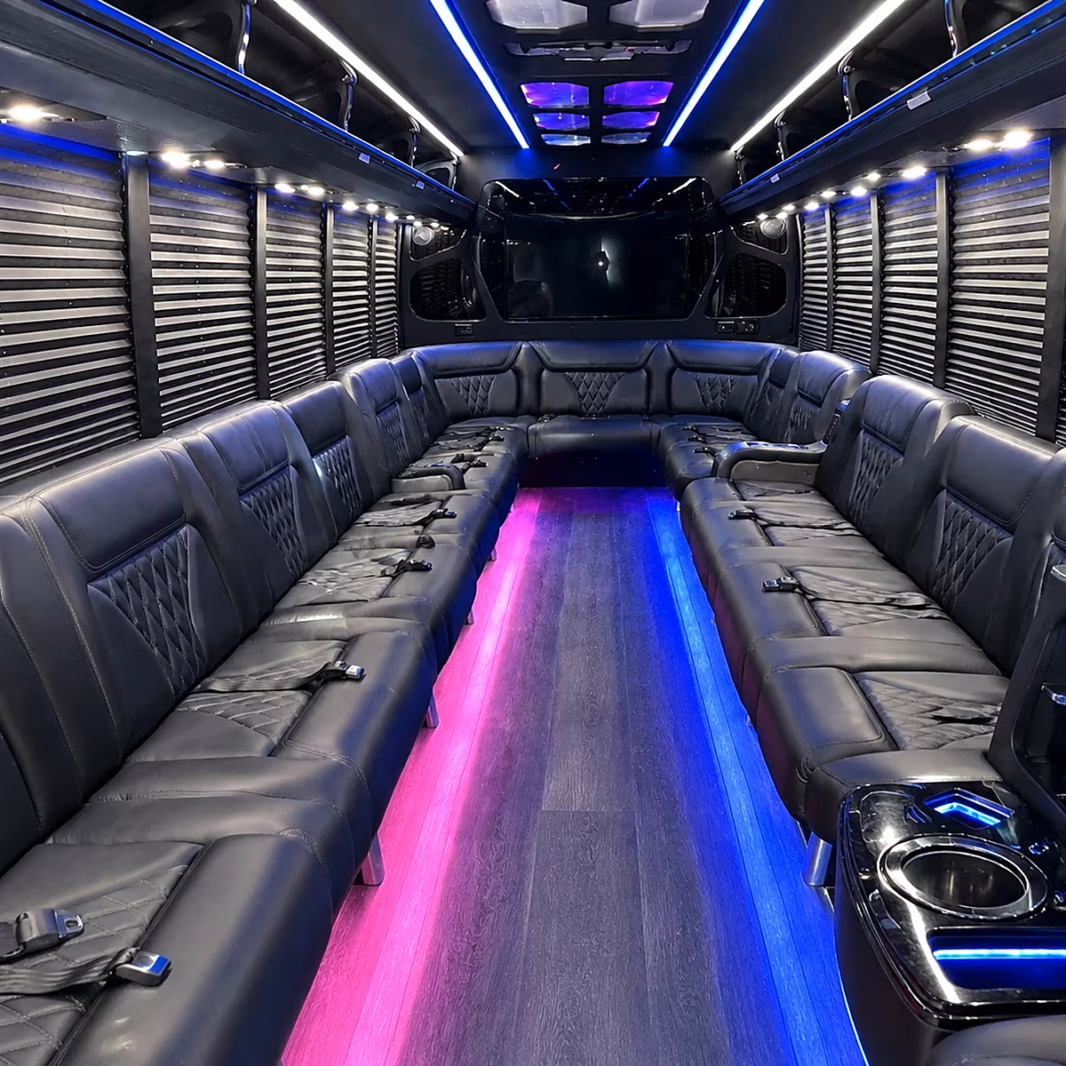 santa clara party bus rental interior